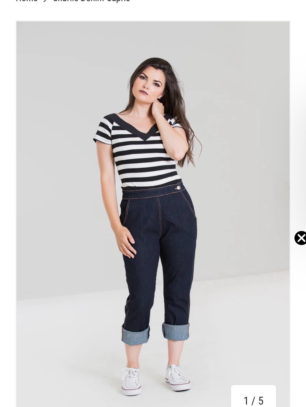 Hell Bunny Charlie Denim Capris - size 26